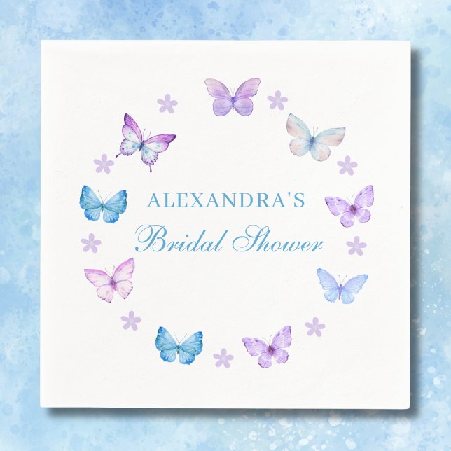 Servilleta De Papel Morado Floral Rosa Azul Mariposa Británica (Subido por el creador)