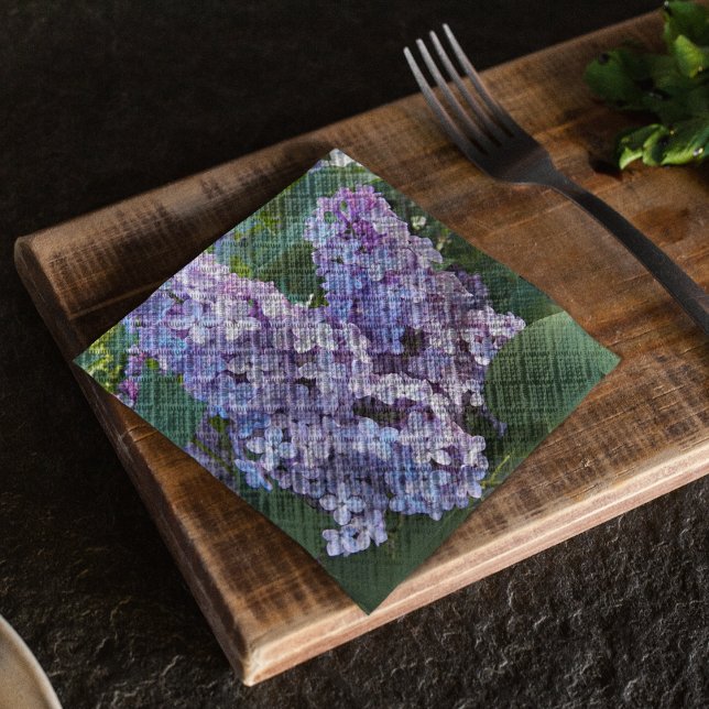 Servilleta De Papel Morado Lilac Blooms Floral (In Situ Table)