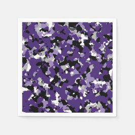 Servilleta De Papel Morado Negro Gris Camuflaje Camuflaje Impreso Fies