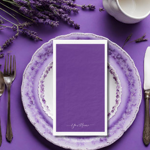 Servilleta De Papel Morado real - guión elegante