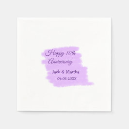 Servilleta De Papel Morado salpicón acuático moderno 10 aniversario