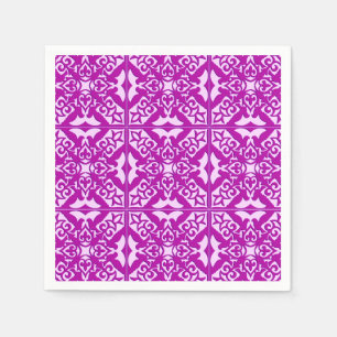 Servilleta De Papel Moroccan tile - deep orchid and pink