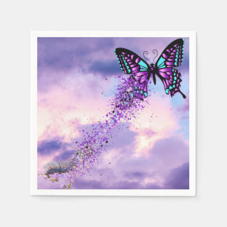 Servilleta De Papel Morph de la oruga en las servilletas de mariposa