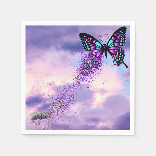 Servilleta De Papel Morph de la oruga en las servilletas de mariposa (Anverso)