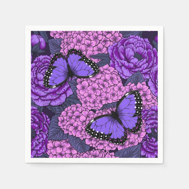 Servilleta De Papel Morpho garden azul 2 (Anverso)