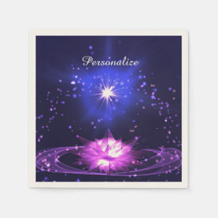 Servilleta De Papel Morple Crystal Lotus Flower Stars personalize