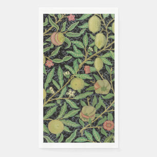Servilleta De Papel Morris Color de fondo negro Patrón antiguo Pomegra