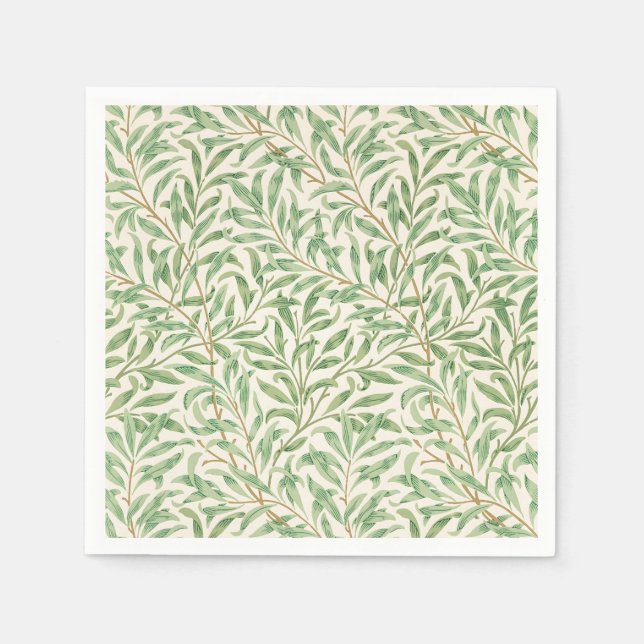 Servilleta De Papel Morris - Patrón de hojas y ramas de sauce antiguas (Anverso)