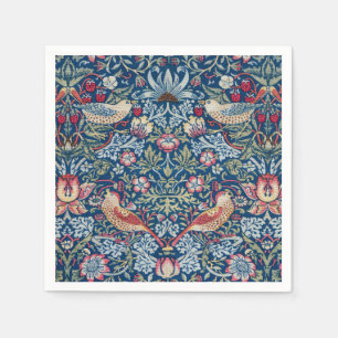 Servilleta De Papel Morris Strawberry Thief Clásico Índigo Azul Fino
