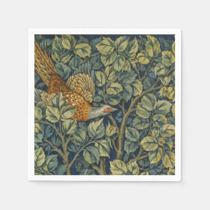 Servilleta De Papel Morris Vintage Pheasant Squirrel & Flower Pattern