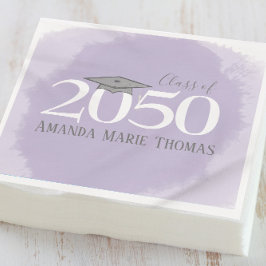 Servilleta De Papel Mortarboard de graduación moderna morado Minimalis