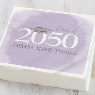 Servilleta De Papel Mortarboard de graduación moderna morado Minimalis