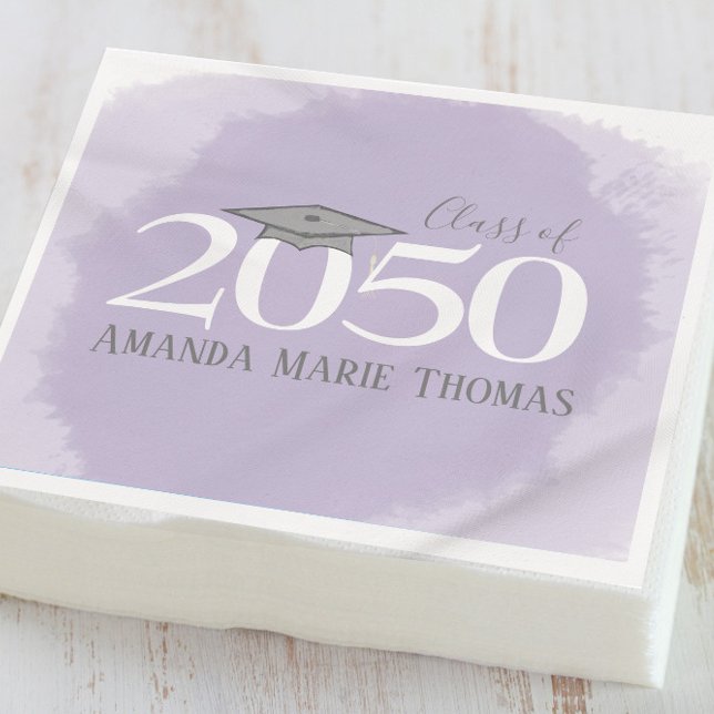 Servilleta De Papel Mortarboard de graduación moderna morado Minimalis (Subido por el creador)