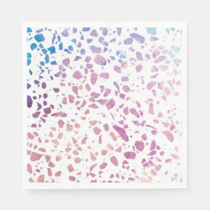 Servilleta De Papel Mosaico abstracto de Terrazzo Patrón rosa y azul