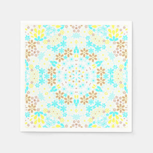 Servilleta De Papel Mosaico abstracto flores florales caleidoscópicas 