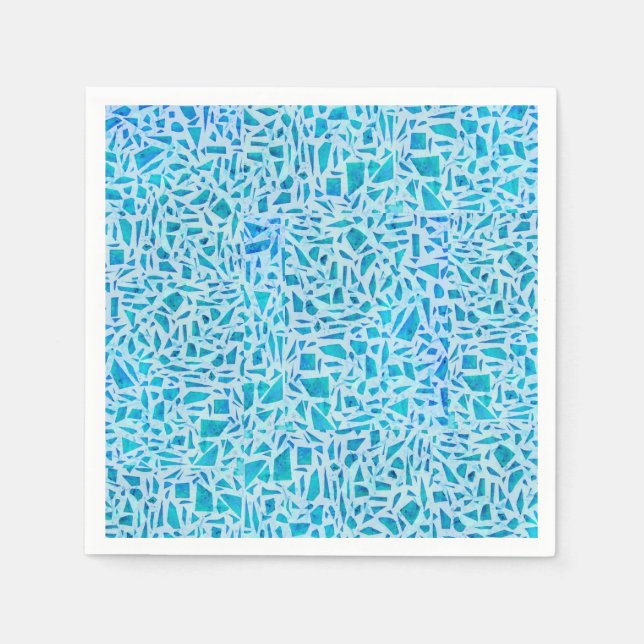 Servilleta De Papel Mosaico azul turquesa de vidrio mosaico mosaico Mo (Anverso)