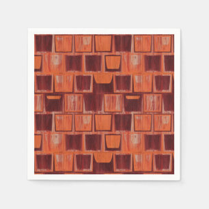 Servilleta De Papel Mosaico de cerámica geométrica rojo y Naranja