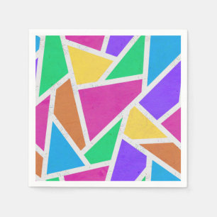 Servilleta De Papel Mosaico de colores vivos del arcoiris
