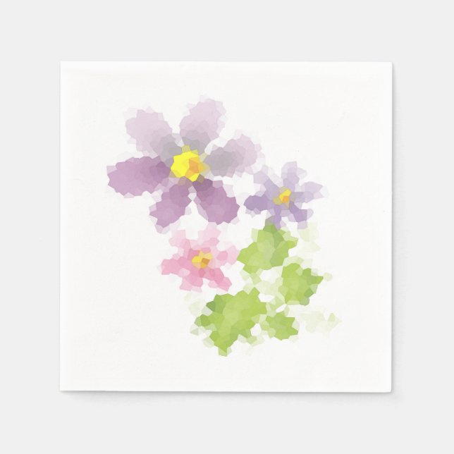 Servilleta De Papel Mosaico de flores 2 (Anverso)