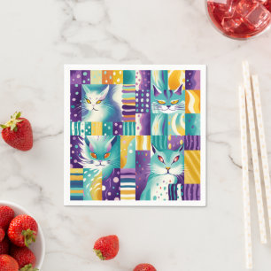 Servilleta De Papel mosaico de gato 3