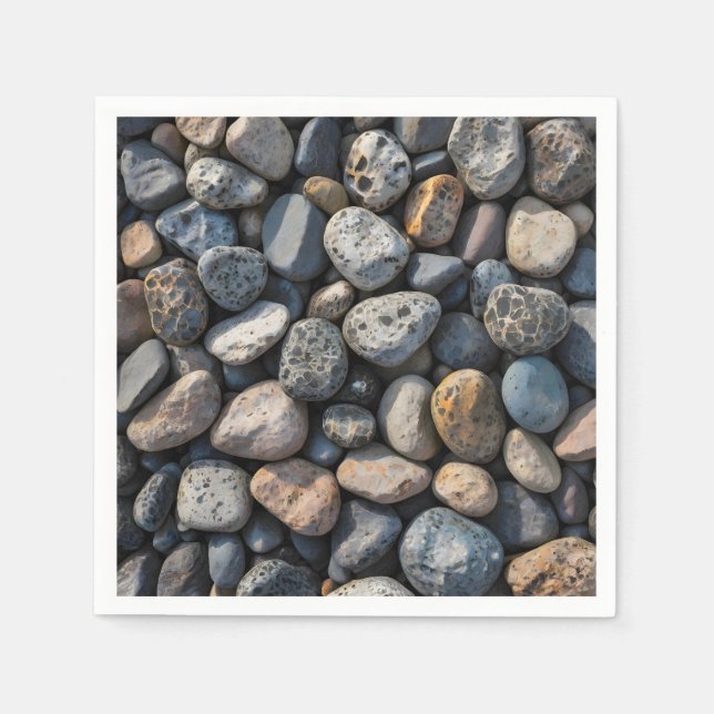 Servilleta De Papel Mosaico de guijarros (Anverso)