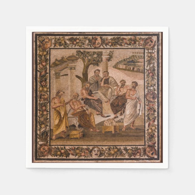 Servilleta De Papel Mosaico de la Academia de Platón (Anverso)