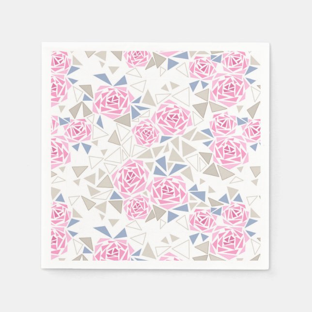 Servilleta De Papel Mosaico, flores , flores abstractas (Anverso)