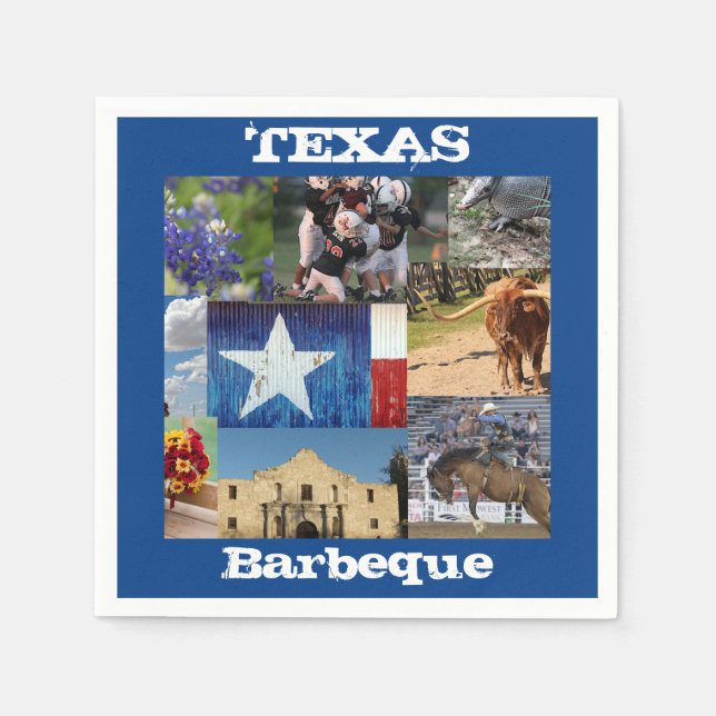 Servilleta De Papel Mosaico fotográfico de Texas (Anverso)