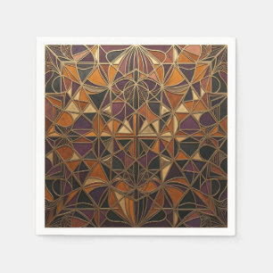 Servilleta De Papel Mosaico geométrico Art Deco de oro lujoso