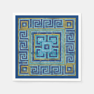 Servilleta De Papel Mosaico Tile Griego Meander Key