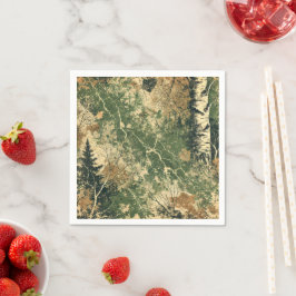 Servilleta De Papel Mossy Autumnal Forest perturbó la página de la tin