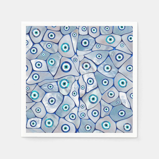 Servilleta De Papel Mother of pearl Evil Eye Pattern (Anverso)