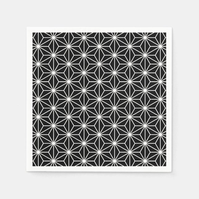 Servilleta De Papel Motif Asanoha Noir et blanc (Anverso)