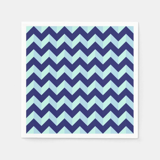 Servilleta De Papel Motif Chevron Bleu (Anverso)