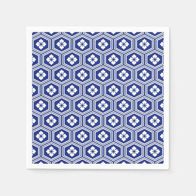 Servilleta De Papel Motif japonais Kikkō Bleu et blanc (Anverso)