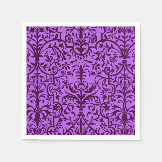 Servilleta De Papel Motif victoriano en morado (Anverso)