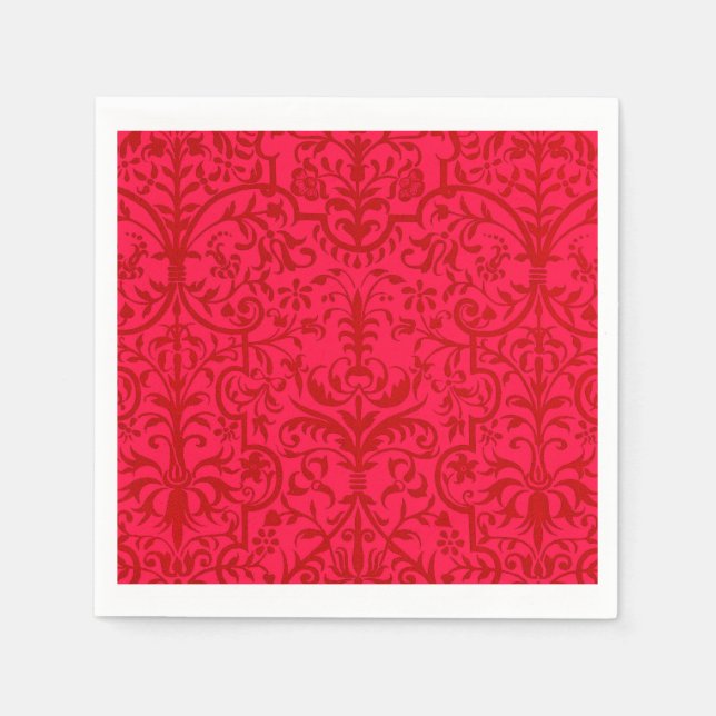 Servilleta De Papel Motif victoriano en rojo (Anverso)