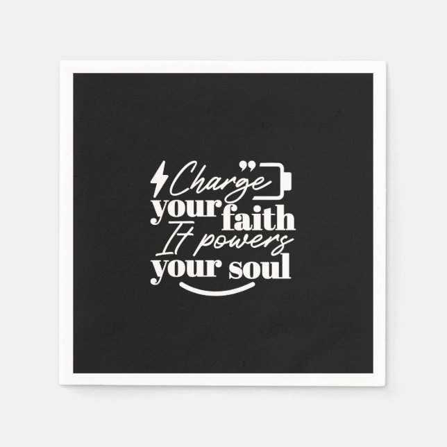 Servilleta De Papel Motivational Christian Quote – Charge Your Faith (Anverso)
