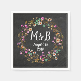 Servilleta De Papel Motivo de arte de corona floral estilo campestre p