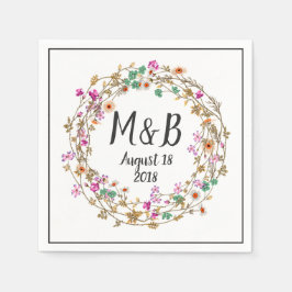 Servilleta De Papel Motivo de arte de corona floral estilo país person