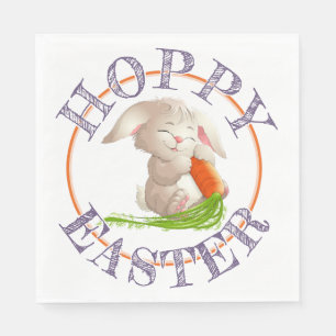Servilleta De Papel Motivo de conejo de Pascua feliz saltarin