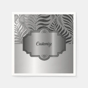 Servilleta De Papel Motivo de hoja de plata personalizada 3