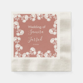 Servilleta De Papel Motivo Floral Moderno Boda Neutral