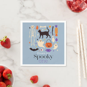 Servilleta De Papel Motivos espeluznantes de Halloween azul primer cum