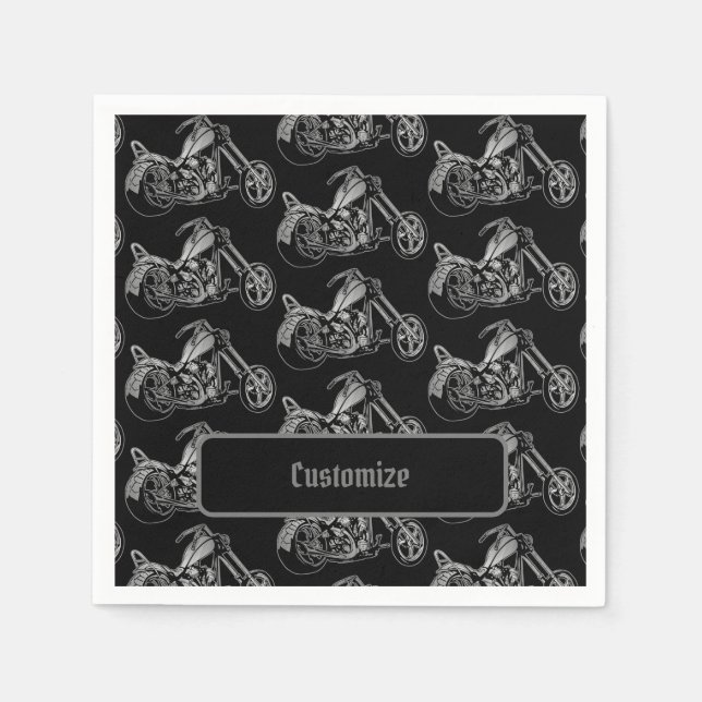 Servilleta De Papel Moto Negro Y Plata (Anverso)