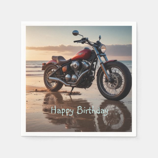 Servilleta De Papel Motocicleta al atardecer (Anverso)