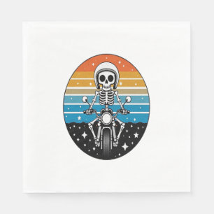 Servilleta De Papel Motocicleta alada de la llama Skull Biker
