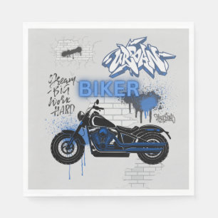 Servilleta De Papel Motocicleta azul y gris Papel servilleta
