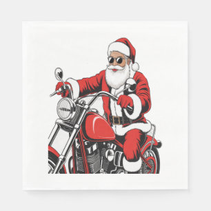 Servilleta De Papel Motocicleta de Santa Riding