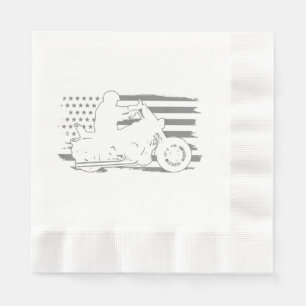 Servilleta De Papel Motocicleta patriótica bandera estadounidense vint